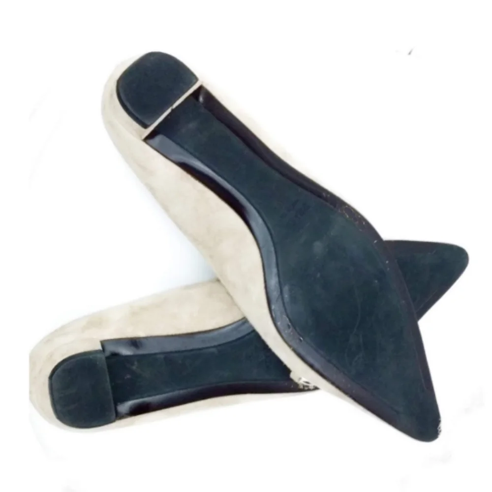 Prada Luxury Cream Suede Flats with Silver Detail- Size 10 - Picture 8 of 8